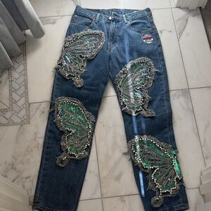 Embellished Butterfly Boyfriend Jeans